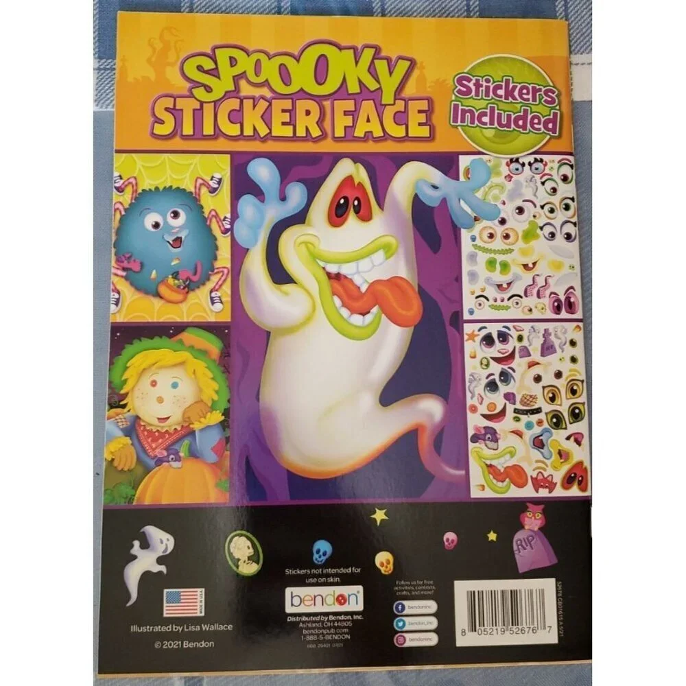 Sticker Books for Kids Spoooky Sticker Face Activity Book
